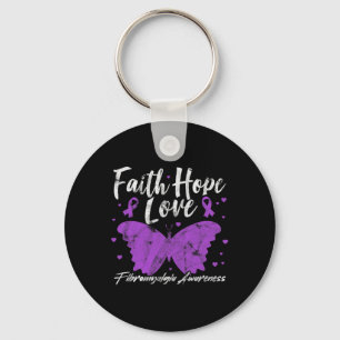 Porte-clés Fibromyalgie Sensibilisation au papillon violet Fi