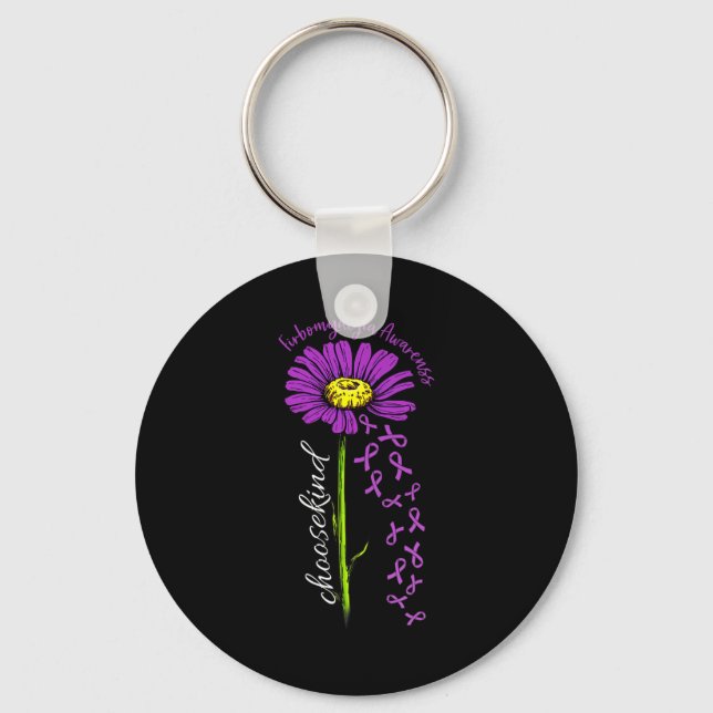 Porte-clés Fibromyalgie Sensibilisation Fleur de marguerite F (Recto)