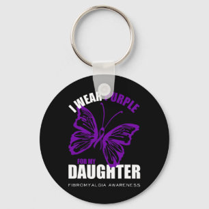 Porte-clés Fibromyalgie Sensibilisation Papillon Violet Ruban