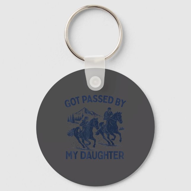 Porte-clés Fiché par mon cheval de fille Équitation Papa Éque (Recto)