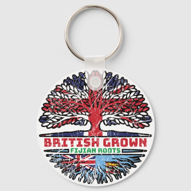 Porte-clés Fidji Fijian Royaume-Uni British Tree Roots (Recto)