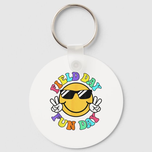 Porte-clés Field Day Fun Day Smile Face Enseignants Field Da (Recto)