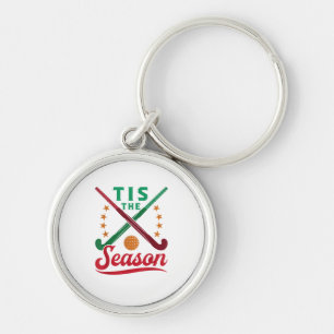 Porte-clés Field Hockey Noël C'est La Saison Des Fêtes Joueur