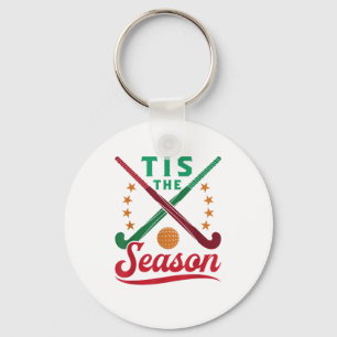 Porte-clés Field Hockey Noël C'est La Saison Des Fêtes Joueur