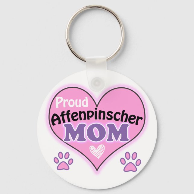 Porte-clés Fier Affenpinscher Maman (Recto)