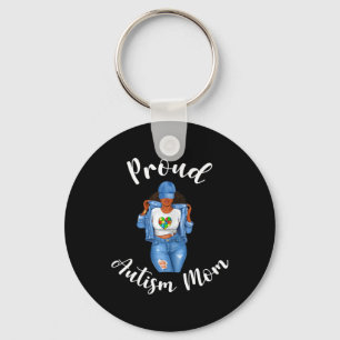 Porte-clés Fier Autisme Maman Africaine Américaine Noire Mama