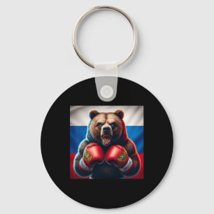 Porte-clés Fier Boxer d'ours russe Russie Boxer de Kickboxer