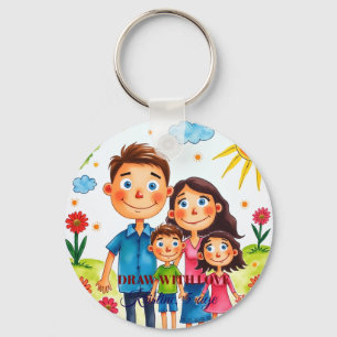Porte-clés fier de votre enfant ajoutez une œuvre d'art à ce
