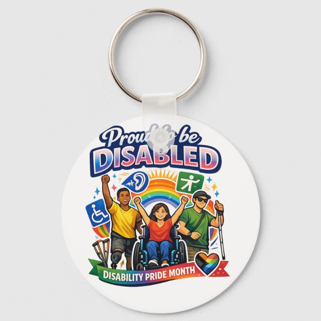Porte-clés Fier d'être handicapé (Recto)