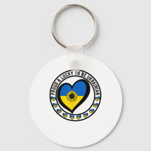 Porte-clés Fier d'être ukrainien et chanceux J'aime l'Ukraine