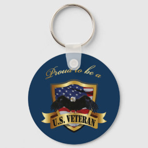 Porte-clés Fier d'être un vétéran des États-Unis - bleu