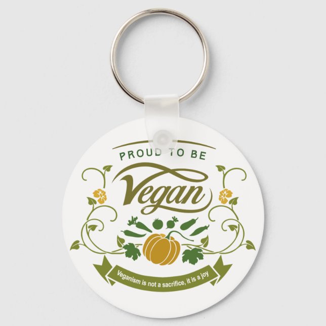 Porte-clés Fier d'être Vegan (Recto)