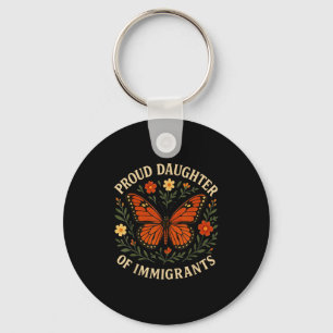 Porte-clés Fier Fille Des Immigrants Fleurs Papillon
