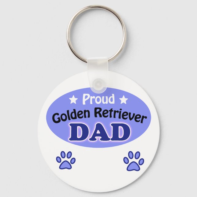 Porte-clés Fier Golden Retriever Papa (Recto)