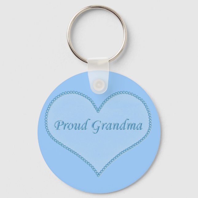 Porte-clés Fier grand-mère Porte - clé, Bleu (Recto)