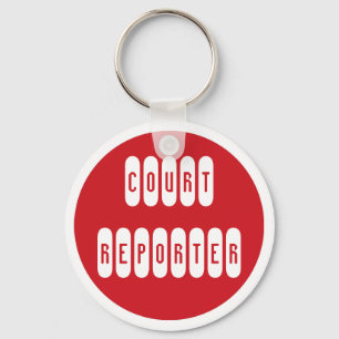 Porte-clés Fier Journaliste de cour rouge blanc porte - clé