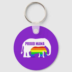 Porte-clés Fier LGBT Mama Elephant Gay pride Maman pourpre