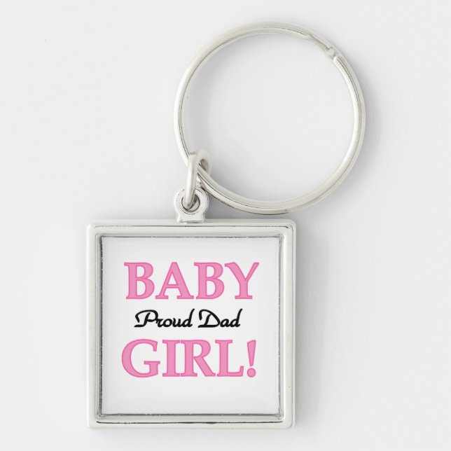 Porte-clés Fier Papa Bébé Fille Cadeaux (Devant)