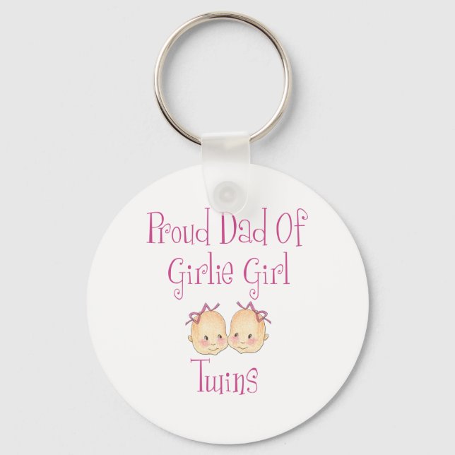 Porte-clés Fier papa de fille jumeaux (Recto)