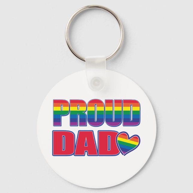 Porte-clés Fier papa - Gay pride (Recto)