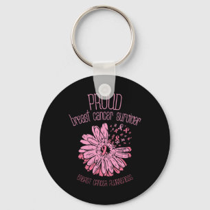 Porte-clés Fier Survivant Daisy Pink Breast Cancer Sensibilis