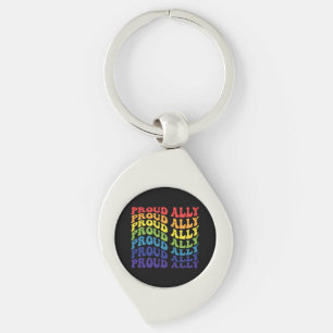 Porte-clés Fière Ally LGBTQ GAY PRIDE Arc en ciel
