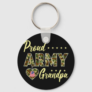 Porte-clés Fière armée masculine grand-père camouflage soldat