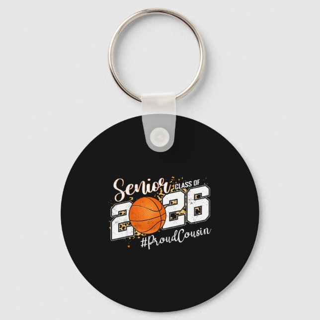 Porte-clés Fière Cousine 2026 Basketball Senior (Recto)