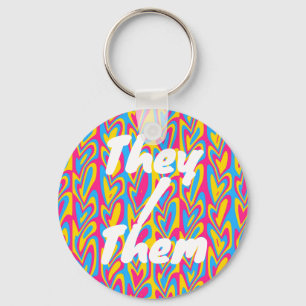 Porte-clés Fière de la pansexualité groovy trippy ondulée et
