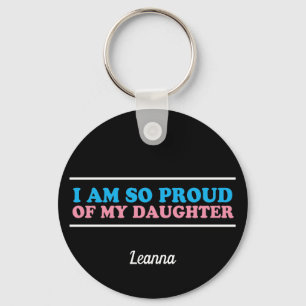 Porte-clés Fière de ma fille transgenre Maman Monogramme