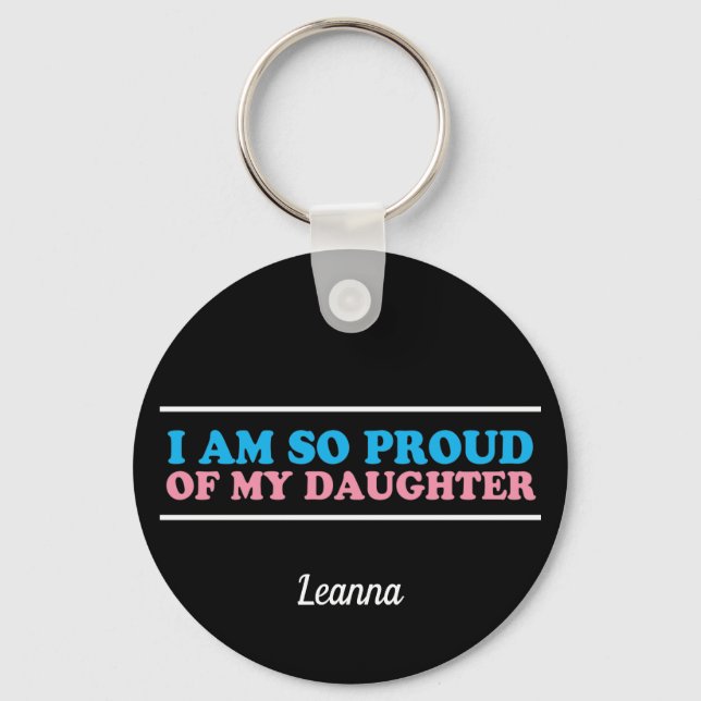 Porte-clés Fière de ma fille transgenre Maman Monogramme (Recto)