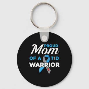Porte-clés Fière Maman Du Diabète Guerrier T1D Sensibilisatio