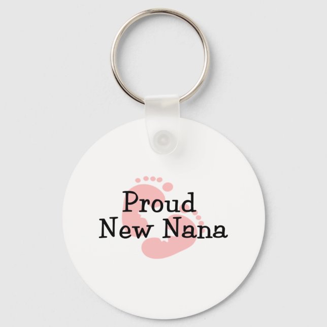 Porte-clés Fière Nouvelle Nana Empreintes de Bébé Fille (Recto)