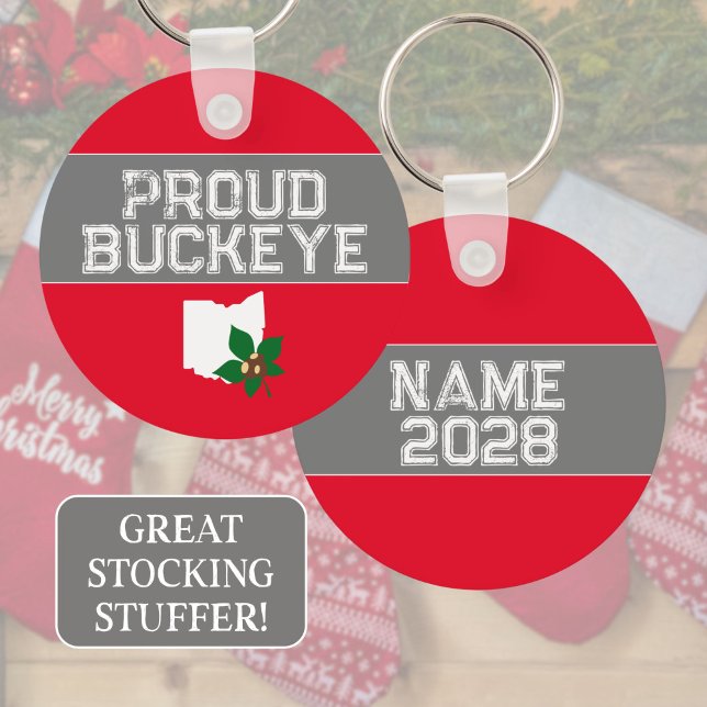Porte-clés Fière Ohio Buckeye (Customizable Keychain makes a great gift for any proud buckeye from Ohio!)
