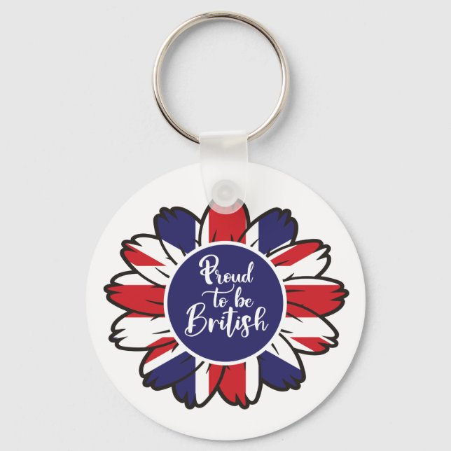 Porte-clés Fière patriotique d'être britannique (Recto)