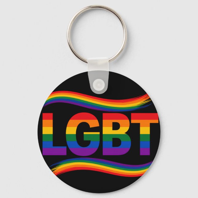 Porte-clés Fierté arc-en-ciel LGBT (Recto)