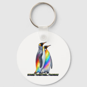 Porte-clés Fierté de pingouin arc-en-ciel – Tenir ensemble