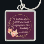 Porte-clés Fierté et préjugé Citation III - Style mignon<br><div class="desc">Un design sympa, parfait pour tous ceux qui aiment Elizabeth Bennet Jane Austen! "Je déclare après tout qu'il n'y a pas de plaisir à lire." Jane Austen cite un extrait du livre Pride and Prejudice. Es-tu une fière fan de Jane Austen ? Accentuez votre style avec cet art ! Un...</div>