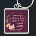Porte-clés Fierté et préjugé Citation III - Style mignon<br><div class="desc">Un design sympa, parfait pour tous ceux qui aiment Elizabeth Bennet Jane Austen! "Je déclare après tout qu'il n'y a pas de plaisir à lire." Jane Austen cite un extrait du livre Pride and Prejudice. Es-tu une fière fan de Jane Austen ? Accentuez votre style avec cet art ! Un...</div>