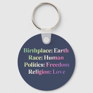 Porte-clés Fierté Genderfae - Lieu de naissance : Terre. Race