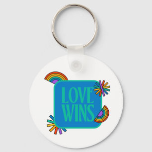 Porte-clés Fierté - l'amour gagne. Clavier Gay arc-en-ciel lg