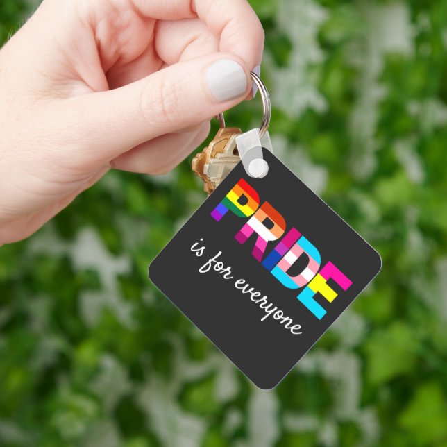 Porte-clés Fierté LGBTQ Couleurs arc-en-ciel Typographie (main)