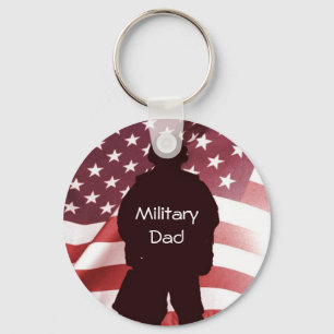 Porte-clés Fierté patriotique de famille de papa militaire
