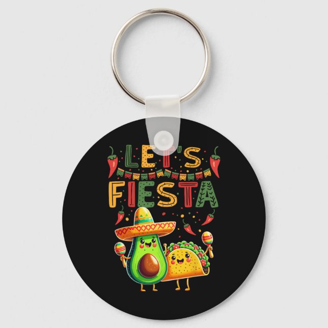 Porte-clés Fiesta Avocado Et Tacos Cinco De Mayo (Recto)