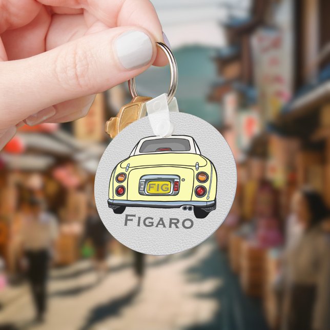Porte-clés Figarations Cute Yellow Figaro Car Keychain (Add your name and initials to this cute yellow figaro car keychain.)