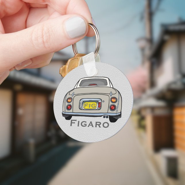 Porte-clés Figarations Jolie Topaz Mist Figaro Nom du conduct (Add your name and initials to this cute topaz mist figaro car keychain.)