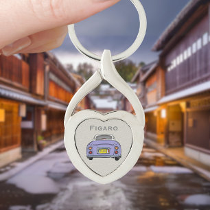 Porte-clés Figarations Lilac Figaro Voiture Monogramme Coeur