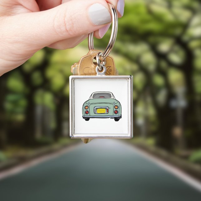 Porte-clés Figarations Mignon Vert Émeraude Figaro Voiture (Cute green figaro car keychain for your car keys)