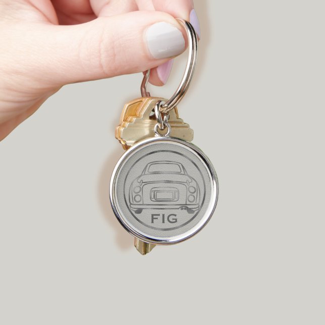 Porte-clés Figarations Monogram Topaz Mist Silver Figaro  (Add your initials! Perfect for your topaz mist figaro car keys)