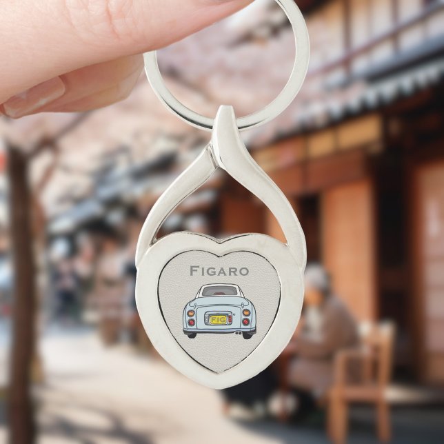 Porte-clés Figarations Pale Aqua Figaro Voiture Coeur Argent (For your figaro car keys. Just add your name and initials)